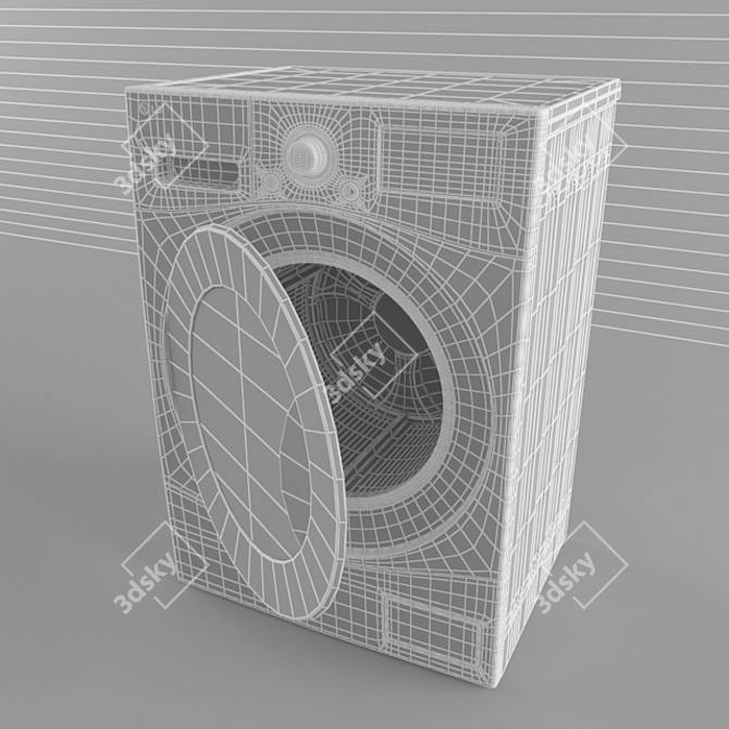 Title: LG F14B3PDS: Handcrafted Polygonal Washer 3D model image 2