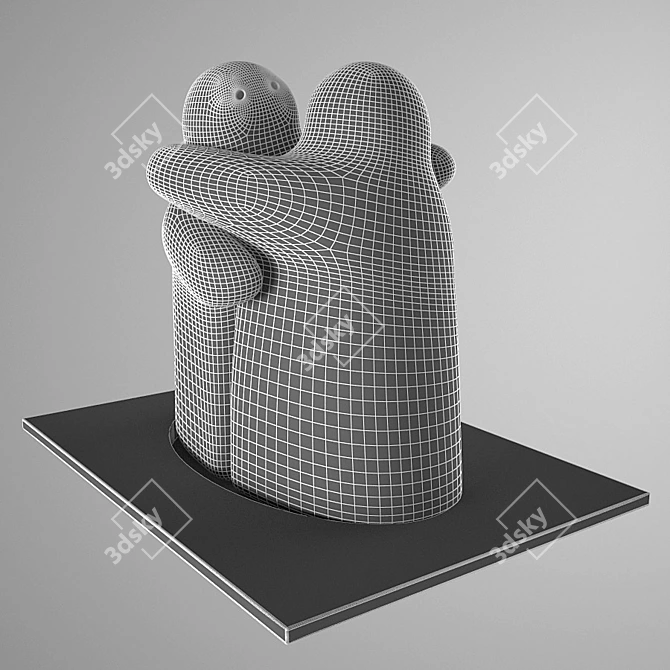 Lovely Hugging Salt & Pepper 3D model image 3