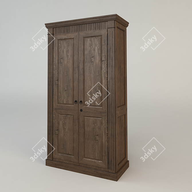 Elegant Classic Wardrobe 3D model image 1