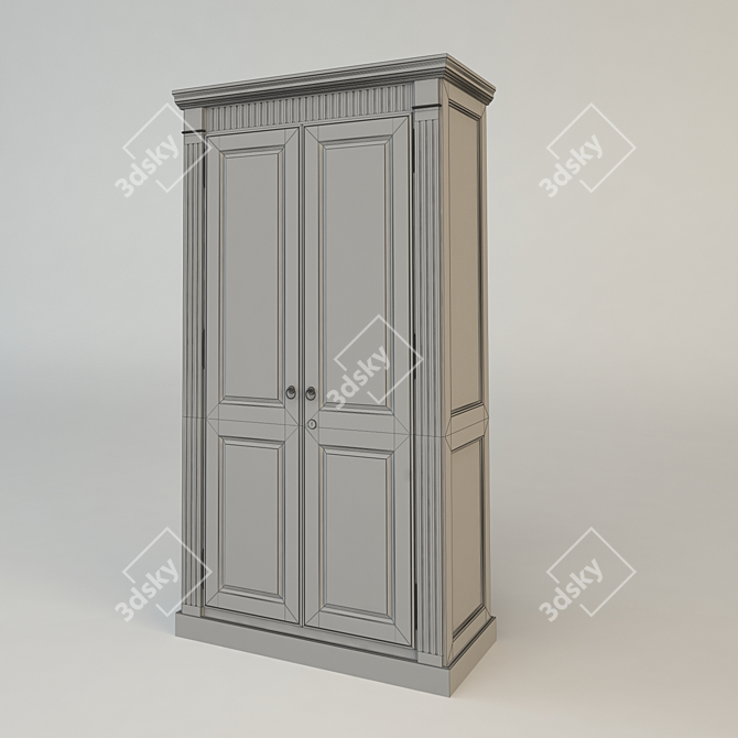 Elegant Classic Wardrobe 3D model image 2