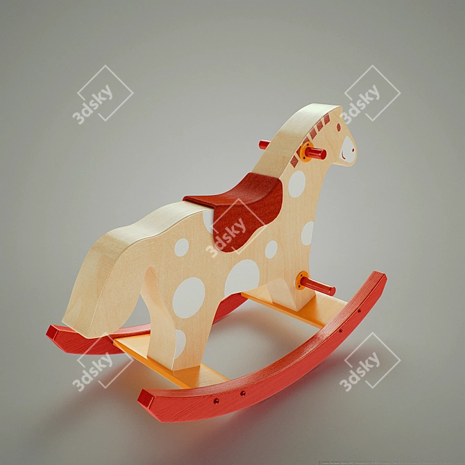 Premium Rocking Horse for Kids 3D model image 2