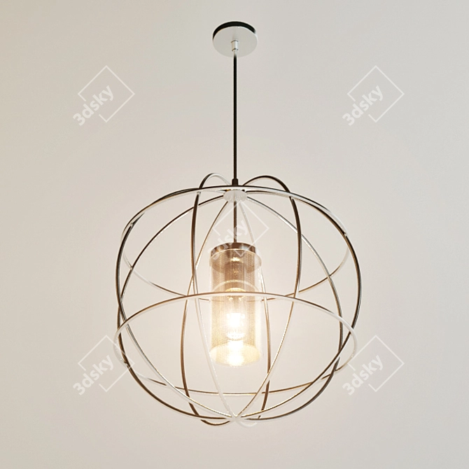 Elegant Zeppelin Round Ceiling Light 3D model image 1