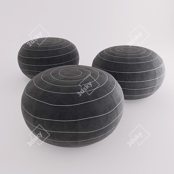 Italian Designer Pouf by Tacchini Italia 3D model image 1