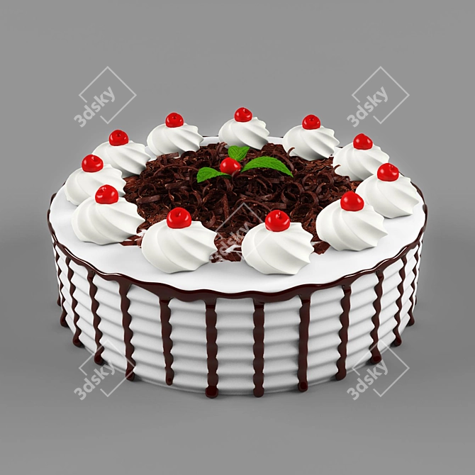 Cherry Delight Cake 3D model image 1