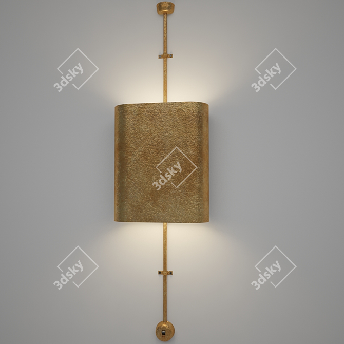 Elegant Brass Wall Sconces 3D model image 1