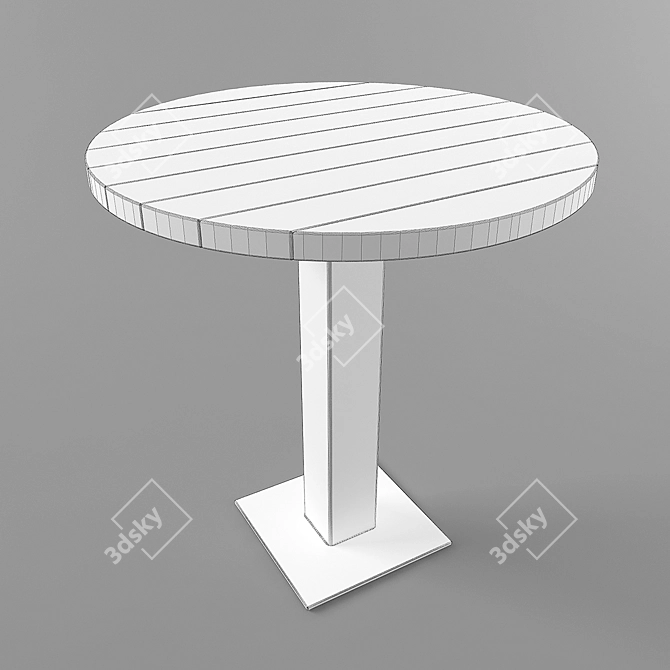 Industrial Loft Round Table 3D model image 2