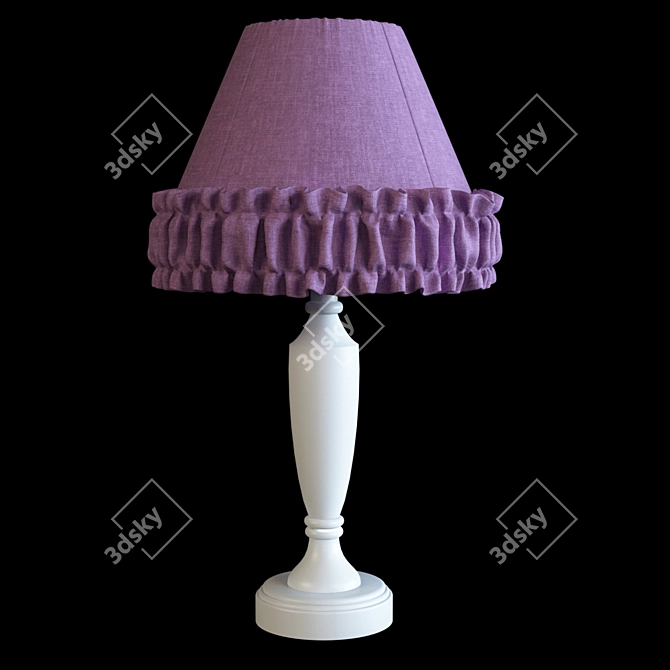 Handcrafted Wood Table Lamp 3D model image 1