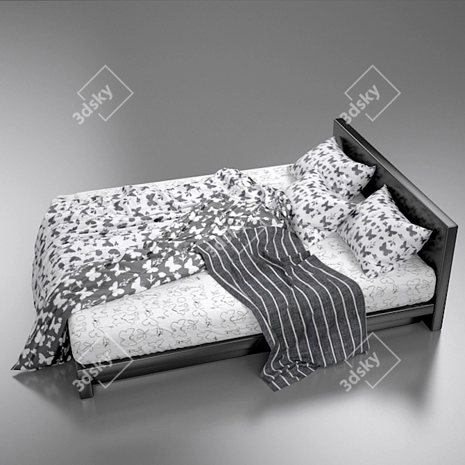 Luxury Bed Linen Set 3D model image 2