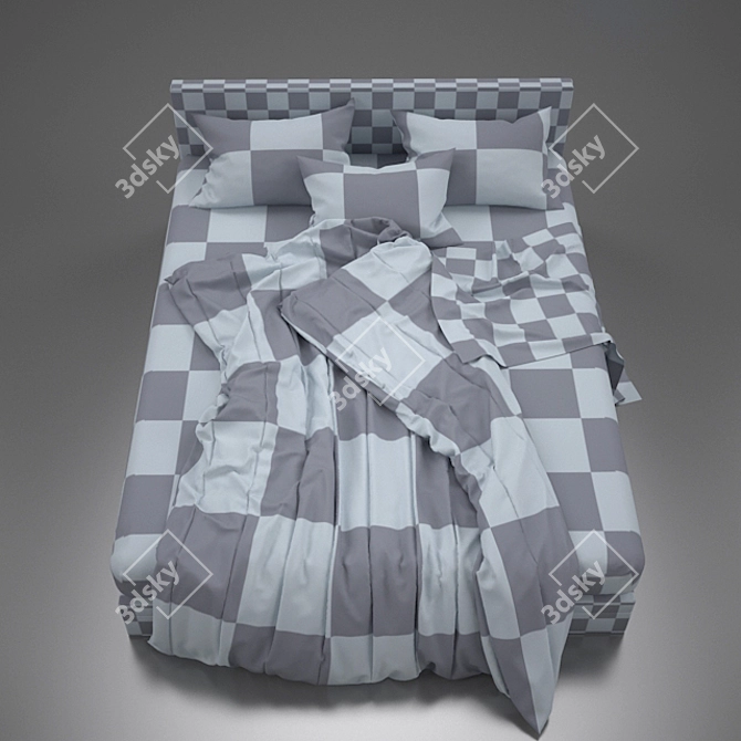 Luxury Bed Linen Set 3D model image 3