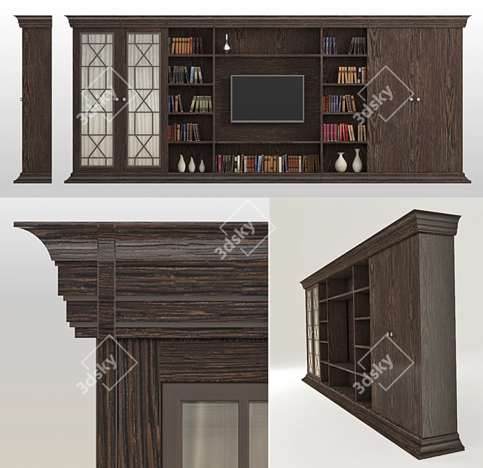 Galimberti Nino Modular Bookshelf - Designer Joe Gentile 3D model image 3