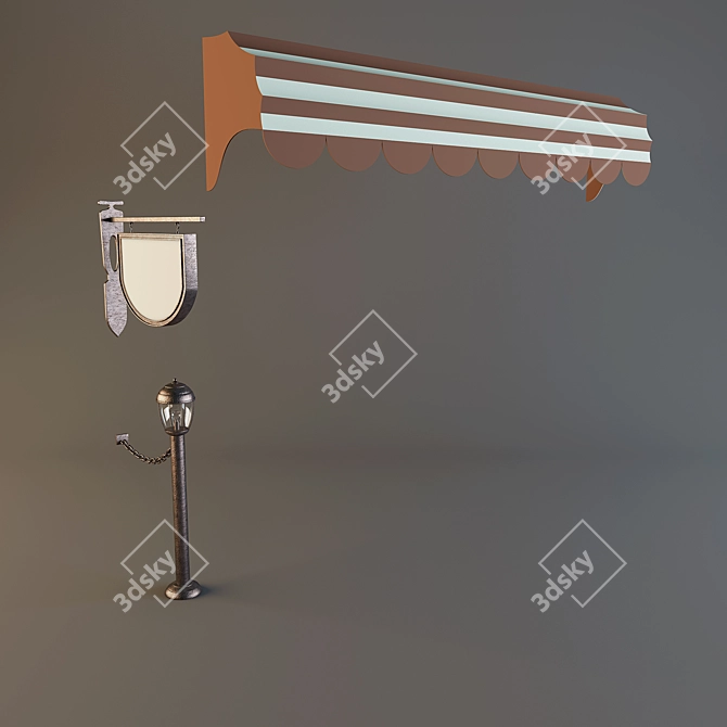 Elegant Outdoor Decor 3D model image 1