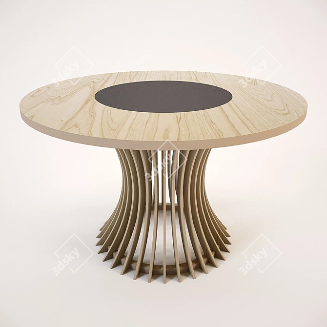 Modern Wooden Table 3D model image 1