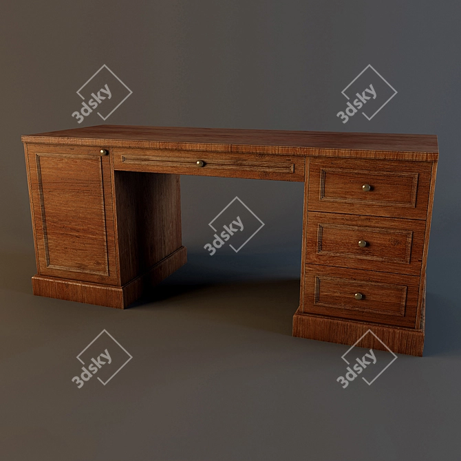 Modern Wooden Table 3D model image 1