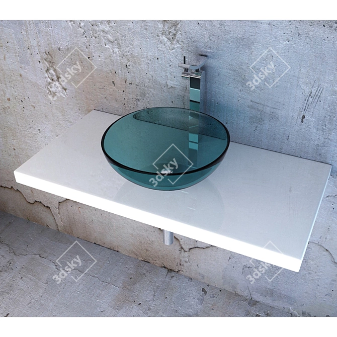 eGlass Washbasin: Elegant and Functional 3D model image 1