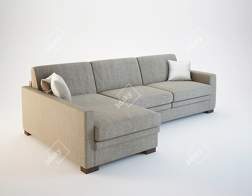 Modern Corner Sofa Alberto Kyoto 3D model image 2