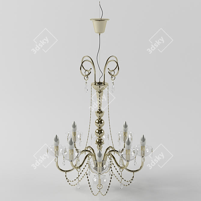 Elegant Crystal Chandelier 3D model image 1