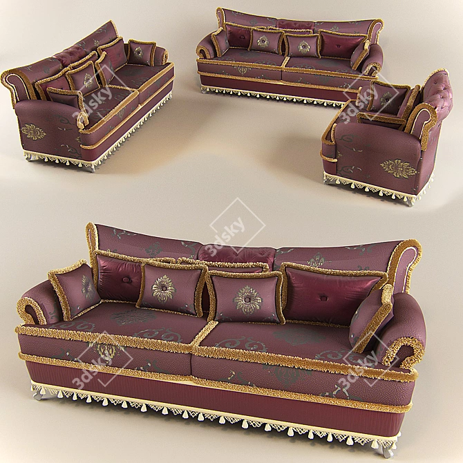 Italian Queen Sofa by BM Style 3D model image 1