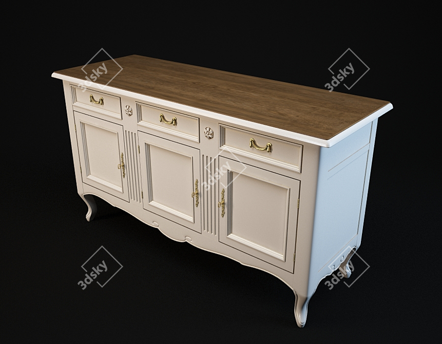 Classic Flailife Chest: Elegant Wooden Storage 3D model image 2