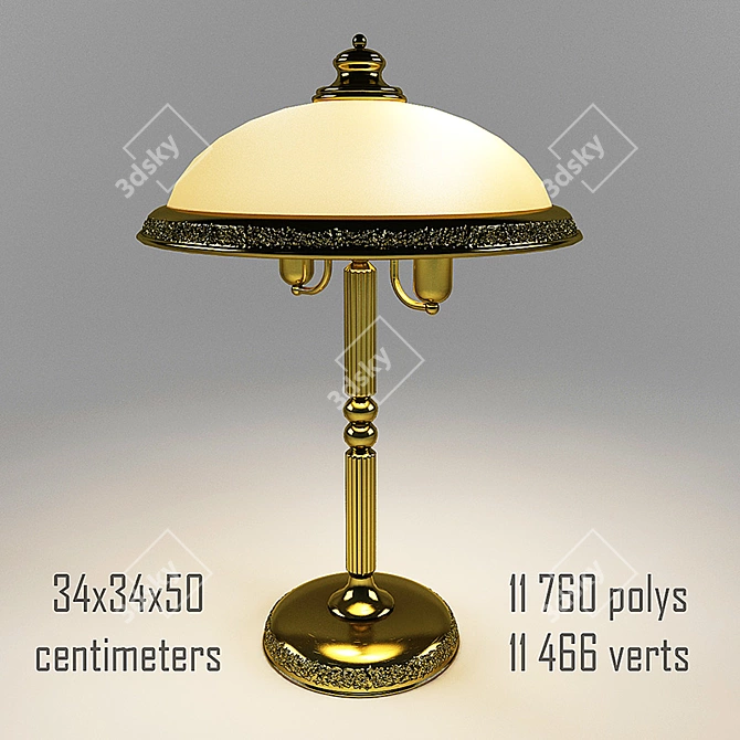 Elegant Gold Table Lamp 3D model image 1