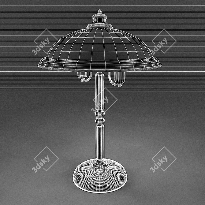 Elegant Gold Table Lamp 3D model image 2