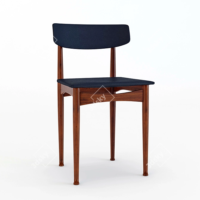 Elegant Danish Dining Chairs 3D model image 1