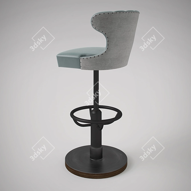 Nautical-inspired Captain's Bar Stool 3D model image 2