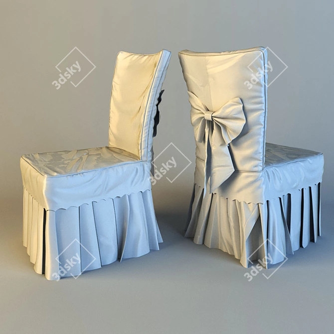 Sleek Silk Chair Cover 3D model image 1