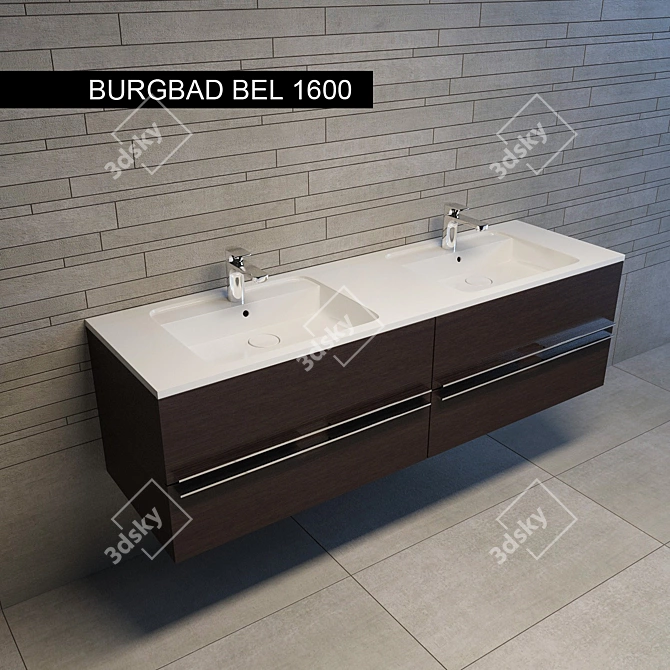 Burgbad Vel: Stylish Sink Vanity 3D model image 1