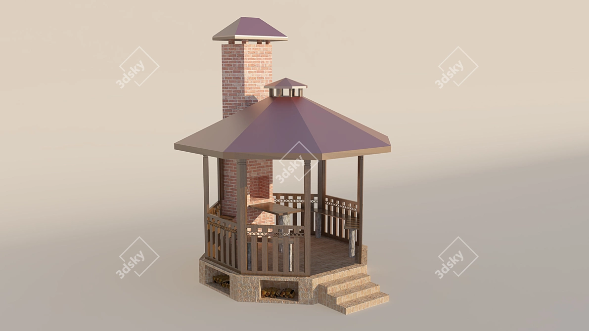 Fireside Retreat Arbor 3D model image 3