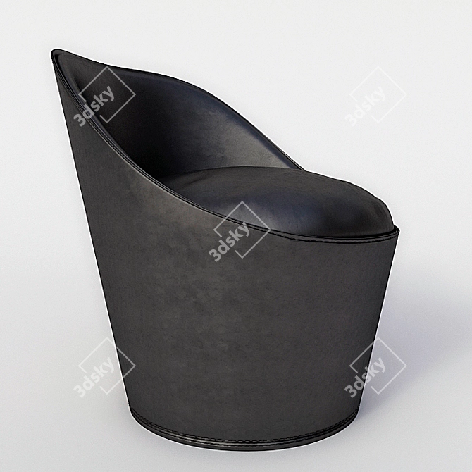 Title: SHELL Armchair: Sleek Elegance 3D model image 1