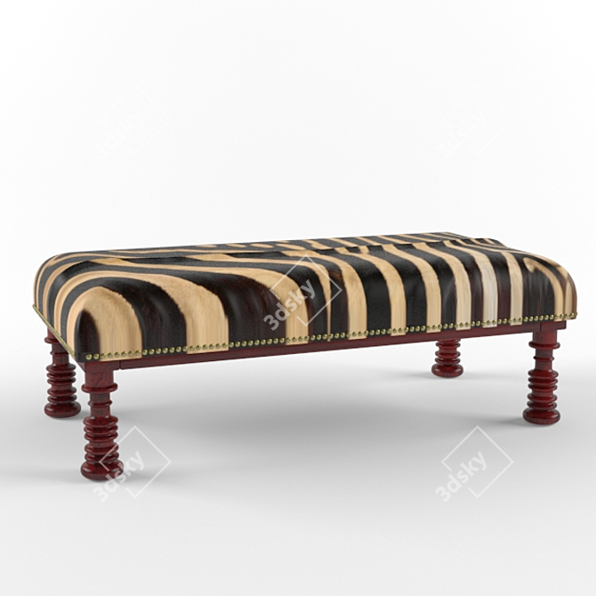 Classic Zebra Print Ottoman 3D model image 1