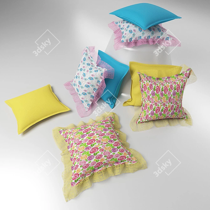 Cozy Nest Pillows: Perfect for the Nursery 3D model image 1