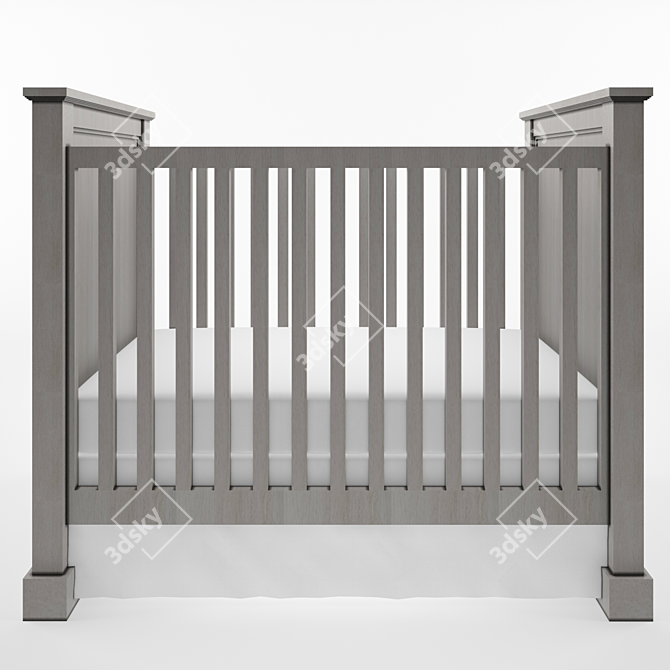 Elegant Marlowe Panel Cribs 3D model image 1