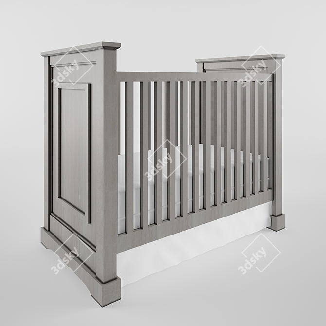 Elegant Marlowe Panel Cribs 3D model image 3