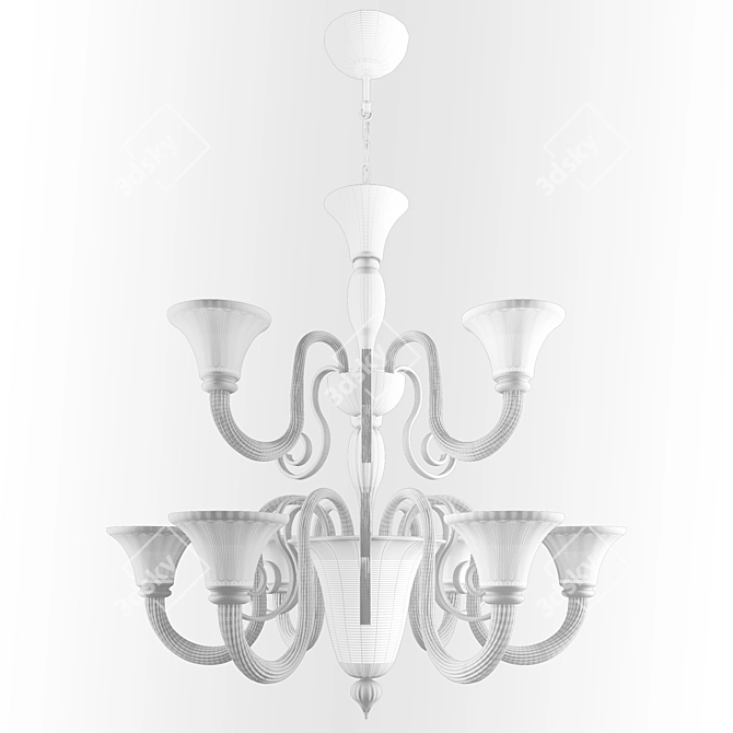 Elegant Murano Glass Chandelier 3D model image 2