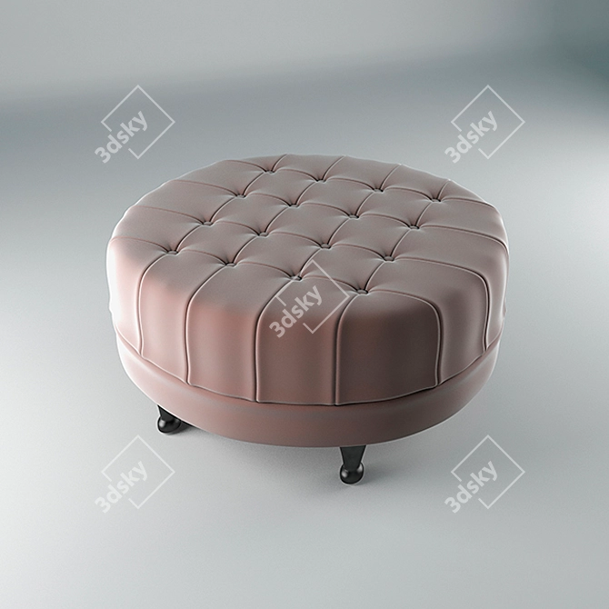 Moycor Confort Round Ottoman - Luxurious Velvet Upholstery 3D model image 1