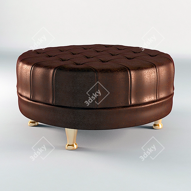 Moycor Confort Round Ottoman - Luxurious Velvet Upholstery 3D model image 2