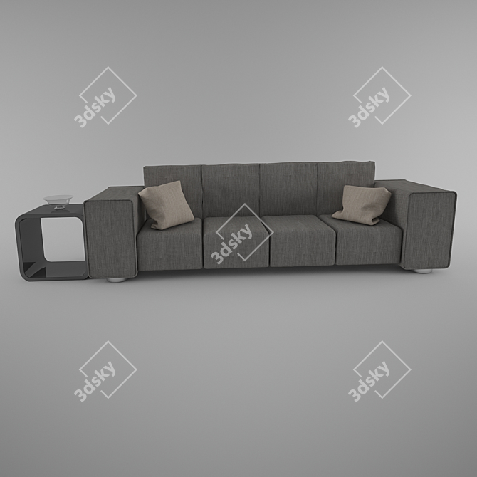 Sleek and Stylish Modern Sofa 3D model image 1