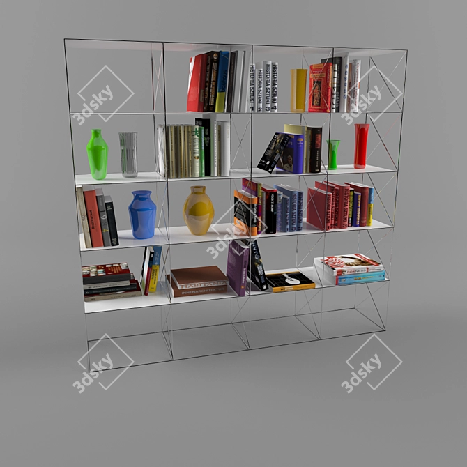 Minimalist Bookshelf 3D model image 1