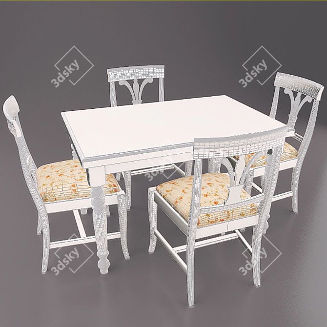 Modern Italian Giglio Dining Set 3D model image 3