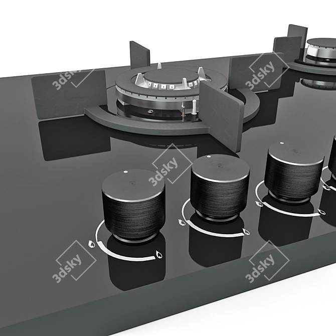 Gunter & Hauer Gas Cooktop S9B - Sleek and Reliable 3D model image 2