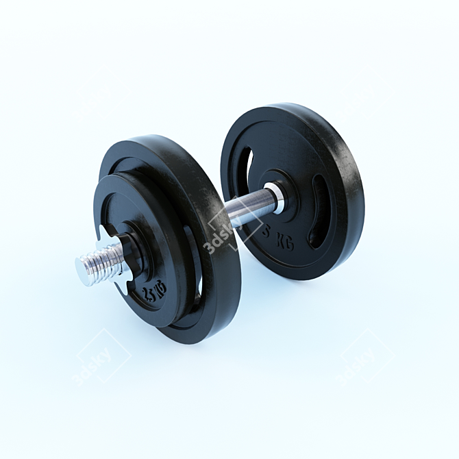 Versatile Dumbbell Set: Grips, Plates & Locks 3D model image 1