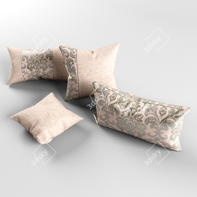 Paco Linen & Terrazzo Laurel Pillows 3D model image 1