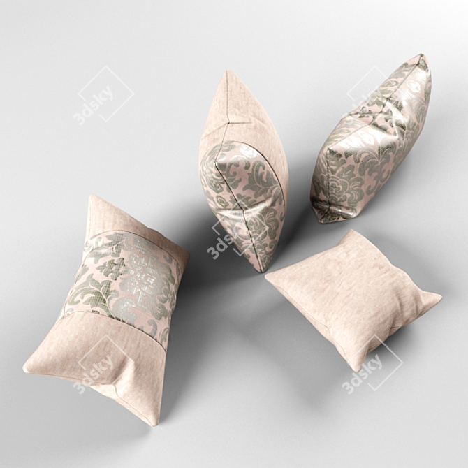 Paco Linen & Terrazzo Laurel Pillows 3D model image 2