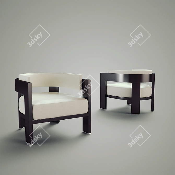 Artistic Minotti Armchair 3D model image 2