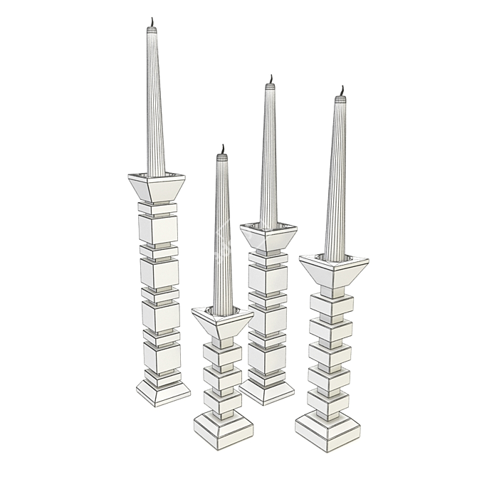 Hoff Candlesticks | Elegant Home Decor 3D model image 1