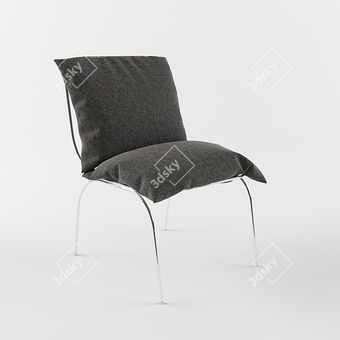 Chrome Frame Chair 3D model image 1