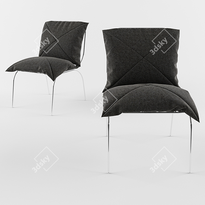 Cozy Cushion Chair 3D model image 1