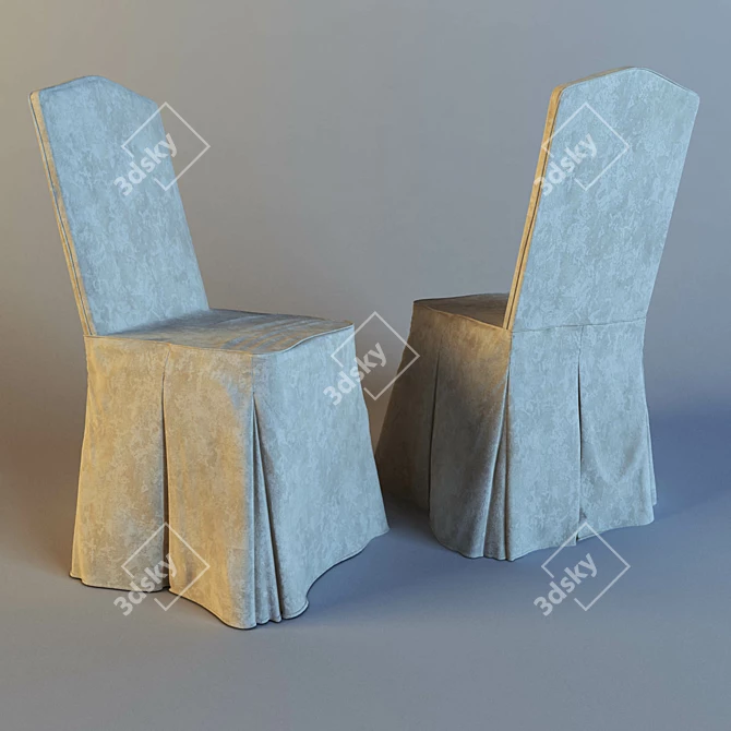 Neutral Fabric Chair Cover 3D model image 1