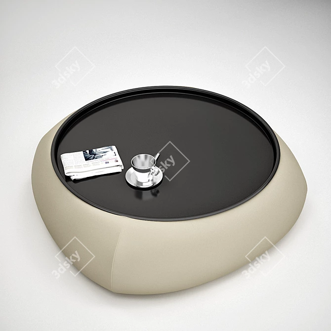 Leather Coffee Table Pouf 3D model image 1